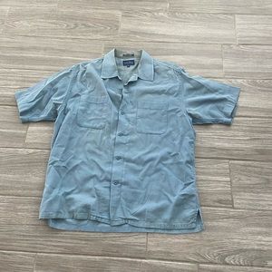 🔥3 for $5 Club Room Blue Button Down Polo Short Sleeve Shirt with Pocket